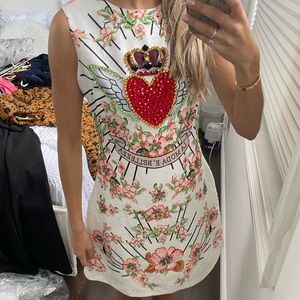 Eccentric beaded heart dress
